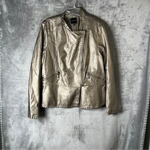 Metallic Leather Jacket